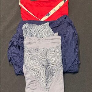 Bundle Of Three Sleeveless Women’s Tops- One Reversible Size L